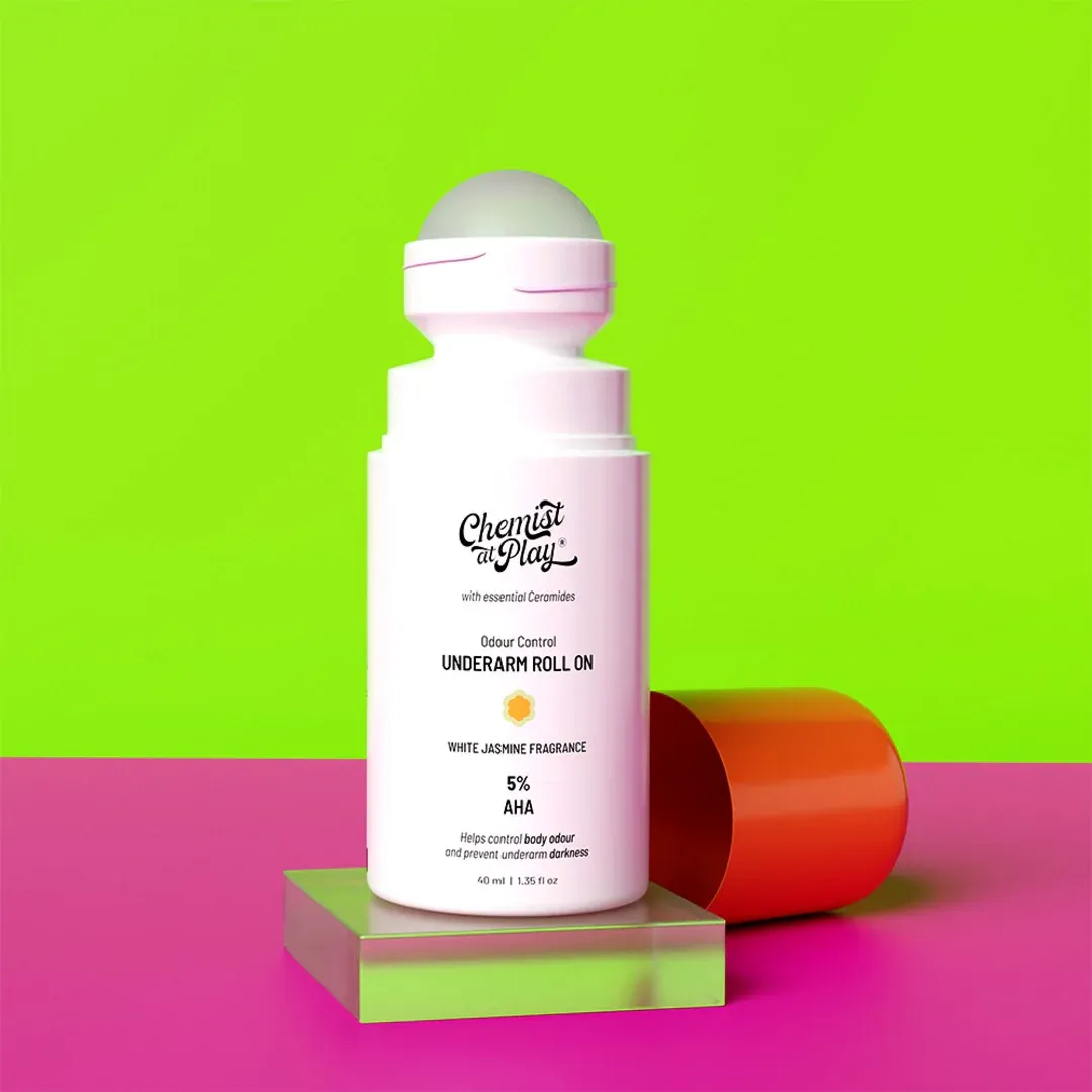 Chemist At Play 5% AHA Underarm Roll On- White Jasmine