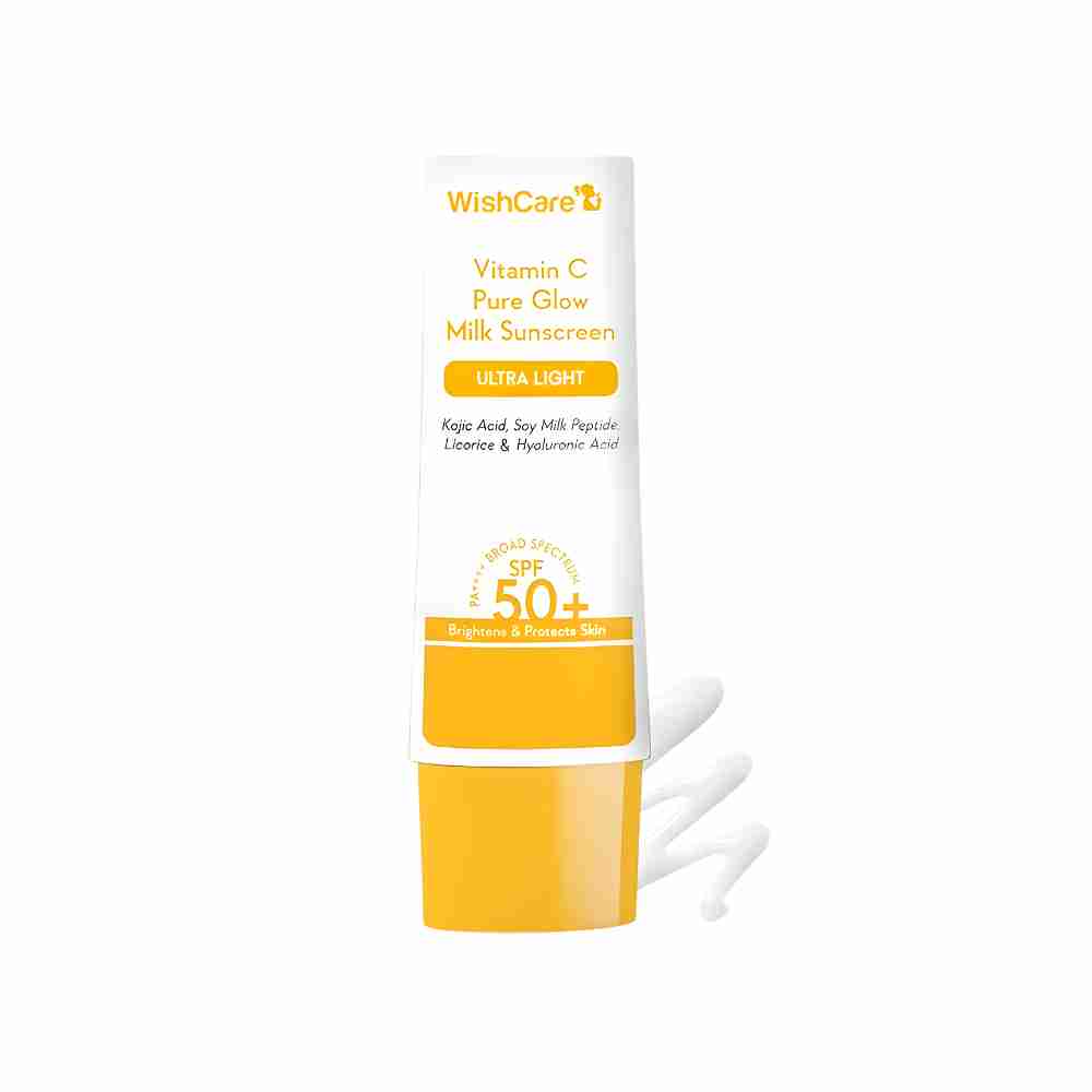 WishCare Vitamin C Pure Glow Milk Sunscreen SPF 50 PA++++.