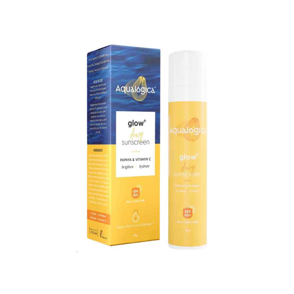 Aqualogica Glow+ Dewy Sunscreen Gel In-Vivo Tested SPF 50+ PA++++ with Papaya & Vitamin C