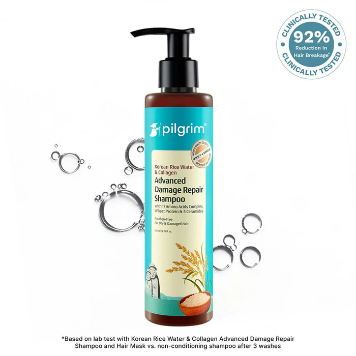 Pilgrim Korean Rice Water & Collagen Advanced Damage Repair Shampoo